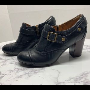 Clark’s Indigo Black Booties w/ Buckle Detailing